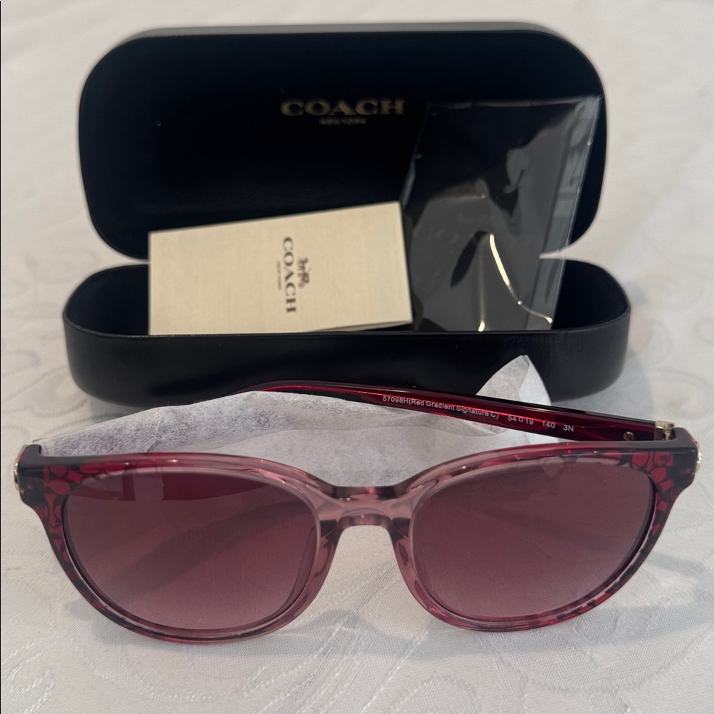 Coach Gradient Red 54 mm Round Sunglasses - Picture 6 of 15